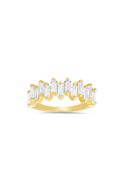 Queen Jewels Abstract Baguette Cubic Zirconia Ring In Gold