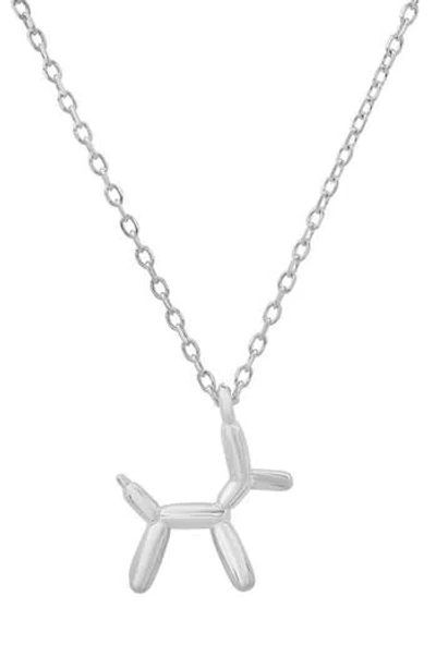 Queen Jewels Balloon Dog Pendant Necklace In Silver
