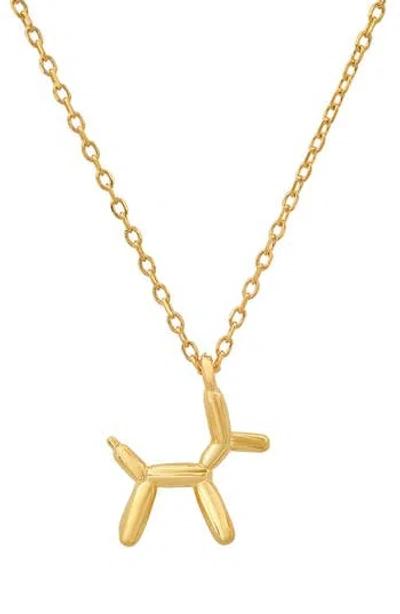 Queen Jewels Balloon Dog Pendant Necklace In Gold