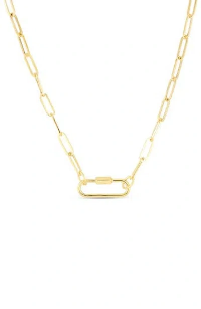 Queen Jewels Carabiner & Paper Clip Chain Necklace In Gold