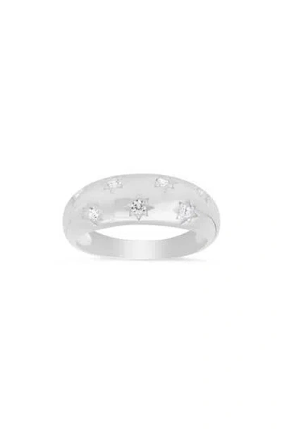 Queen Jewels Celestial Cz Dome Ring In Silver