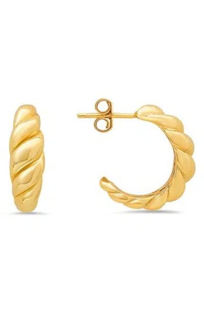 Queen Jewels Chunky Shrimp Hoop Earrings In Gold