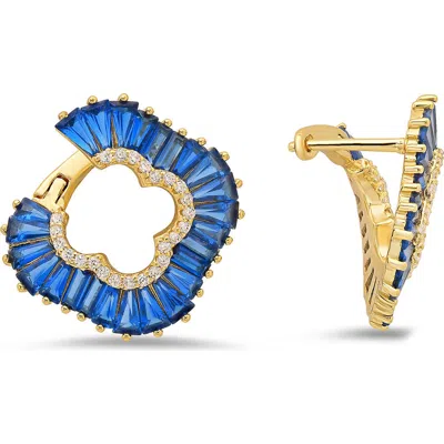 Queen Jewels Clover Hoop Earrings In Gold