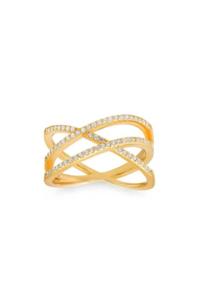 Queen Jewels Crisscross Cubic Zirconia Ring In Gold