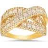 Queen Jewels Crossover Highway Cubic Zirconia Ring In Gold