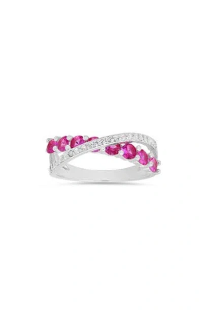 Queen Jewels Crossover Ring In Silver