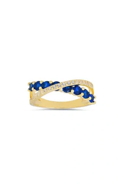 Queen Jewels Crossover Ring In Gold