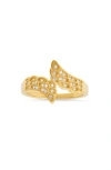 Queen Jewels Cubic Zirconia Angel Wing Ring In Gold