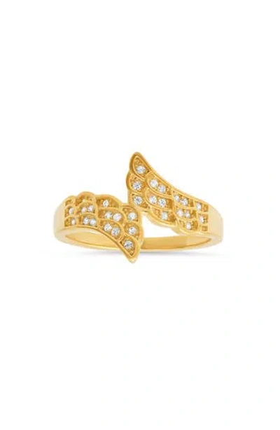 Queen Jewels Cubic Zirconia Angel Wing Ring In Gold