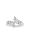 Queen Jewels Cubic Zirconia Angel Wing Ring In Silver