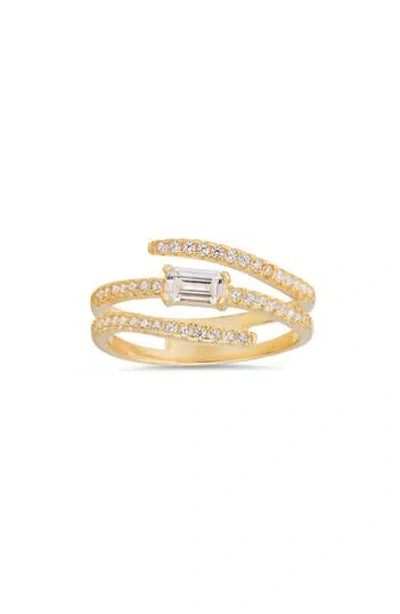 Queen Jewels Cubic Zirconia Bypass Ring In Gold