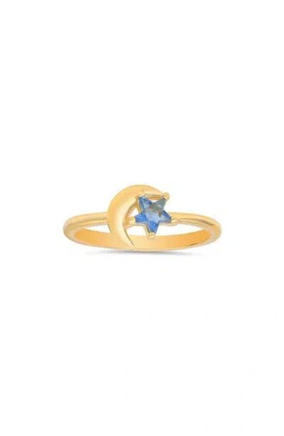 Queen Jewels Cubic Zirconia Celestial Star & Moon Ring In Gold