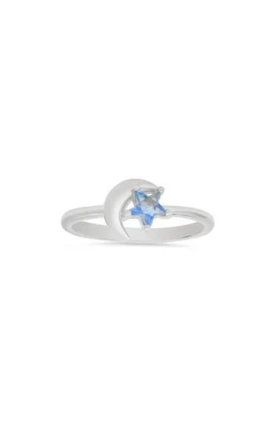 Queen Jewels Cubic Zirconia Celestial Star & Moon Ring In Silver