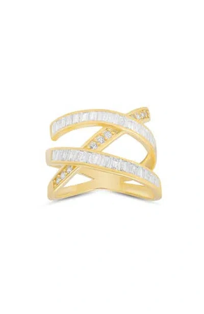 Queen Jewels Cubic Zirconia Highway Statement Ring In Gold