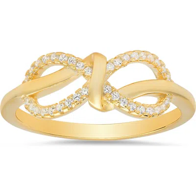 Queen Jewels Cubic Zirconia Infinity Love Knot Ring In Gold