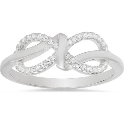 Queen Jewels Cubic Zirconia Infinity Love Knot Ring In Metallic
