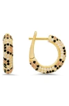Queen Jewels Cubic Zirconia Leopard Spot Hoop Earrings In Gold
