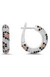 Queen Jewels Cubic Zirconia Leopard Spot Hoop Earrings In Silver