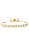 Queen Jewels Cubic Zirconia Paperclip Bracelet In Gold