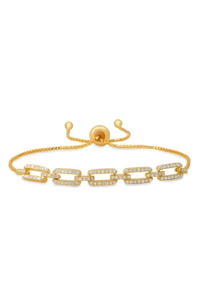 Queen Jewels Cubic Zirconia Paperclip Bracelet In Gold
