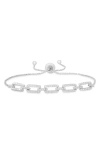 Queen Jewels Cubic Zirconia Paperclip Bracelet In Silver