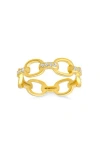 Queen Jewels Cubic Zirconia Paperclip Ring In Gold