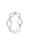 Queen Jewels Cubic Zirconia Paperclip Ring In Silver