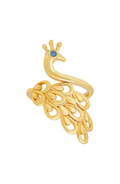 Queen Jewels Cubic Zirconia Peacock Ring In Gold