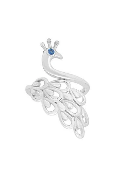 Queen Jewels Cubic Zirconia Peacock Ring In Silver