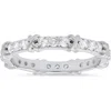Queen Jewels Cubic Zirconia Stacking Ring In Silver