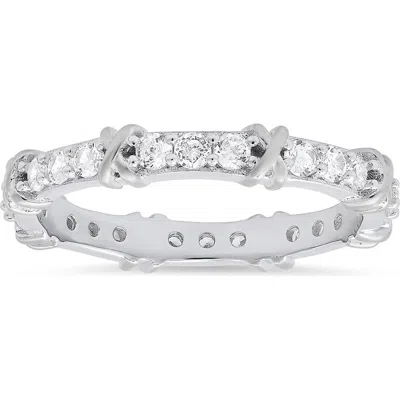 Queen Jewels Cubic Zirconia Stacking Ring In Silver