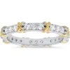 Queen Jewels Cubic Zirconia Stacking Ring In Two-tone