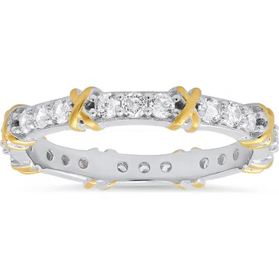 Queen Jewels Cubic Zirconia Stacking Ring In Two-tone