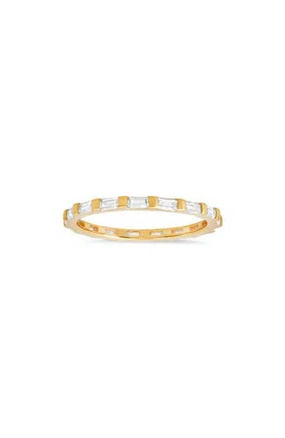 Queen Jewels Cz Baguette Infinity Band Ring In Gold