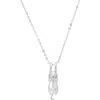 Queen Jewels Dangling Kitty Pendant Necklace In Silver