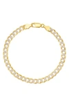 Queen Jewels Diamond Cut Cuban Chain Bracelet In Gold