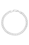 Queen Jewels Diamond Cut Cuban Chain Bracelet In Silver