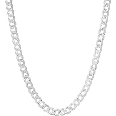 Queen Jewels Diamond Cut Cuban Necklace In Silver
