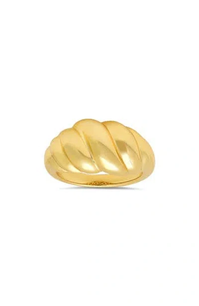 Queen Jewels Domed Shrimp Ring In Gold