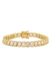 Queen Jewels Emerald Cut Cubic Zirconia Tennis Bracelet In Gold