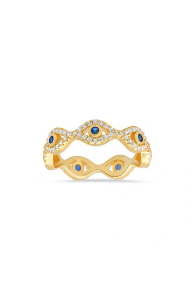 Queen Jewels Evil Eye Eternity Band Ring In Gold