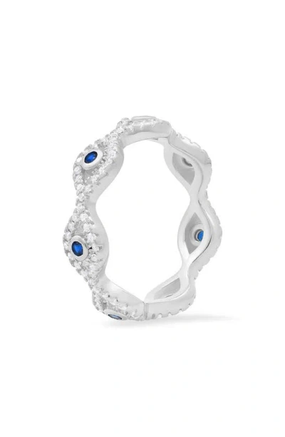 Queen Jewels Evil Eye Eternity Band Ring In Silver