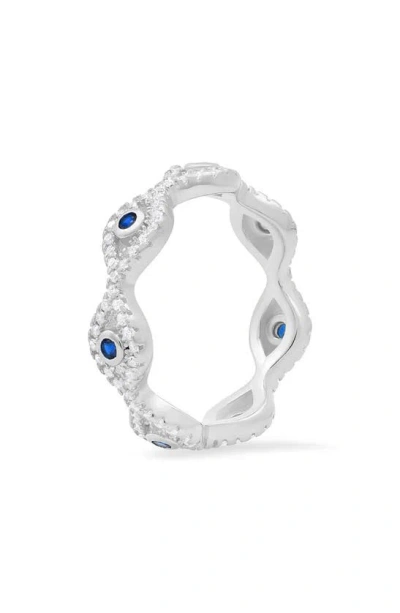 Queen Jewels Evil Eye Eternity Band Ring In Metallic