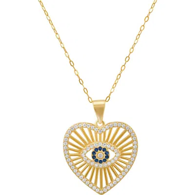 Queen Jewels Evil Eye Heart Pendant Necklace In Gold