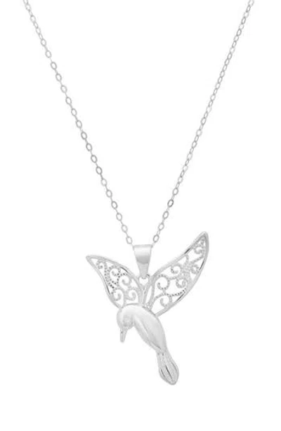 Queen Jewels Filigree Hummingbird Pendant Necklace