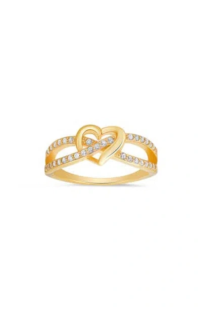 Queen Jewels Heart Cubic Zirconia Ring In Gold