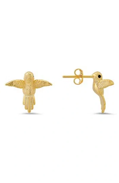 Queen Jewels Hummingbird Stud Earrings In Gold