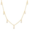 Queen Jewels Imitation Pearl Charm Necklace In Gold