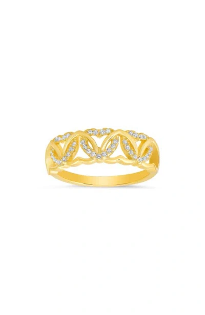 Queen Jewels Interlock Cubic Zirconia Heart Ring In Gold