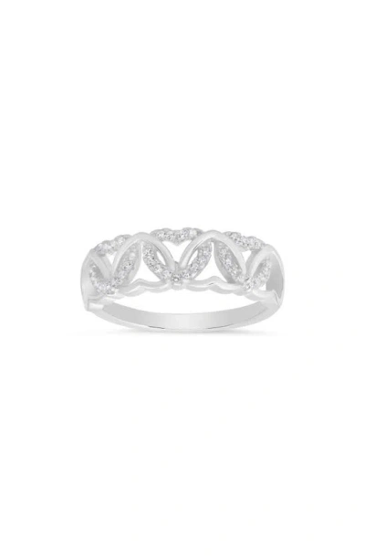 Queen Jewels Interlock Cubic Zirconia Heart Ring In Silver